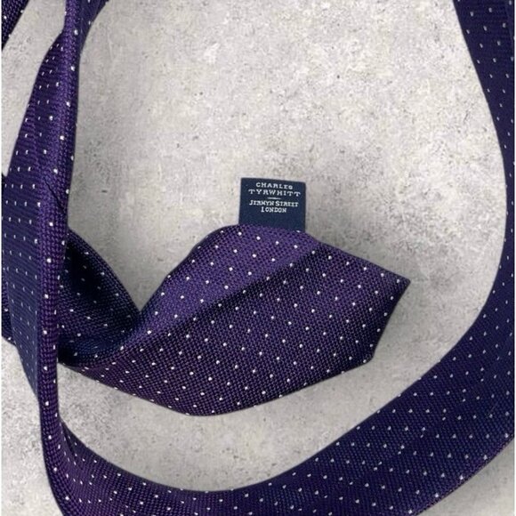 CHARLES TYRWHITT Silk Tie Purple Geometric W:2.6" EUC - Picture 4 of 6